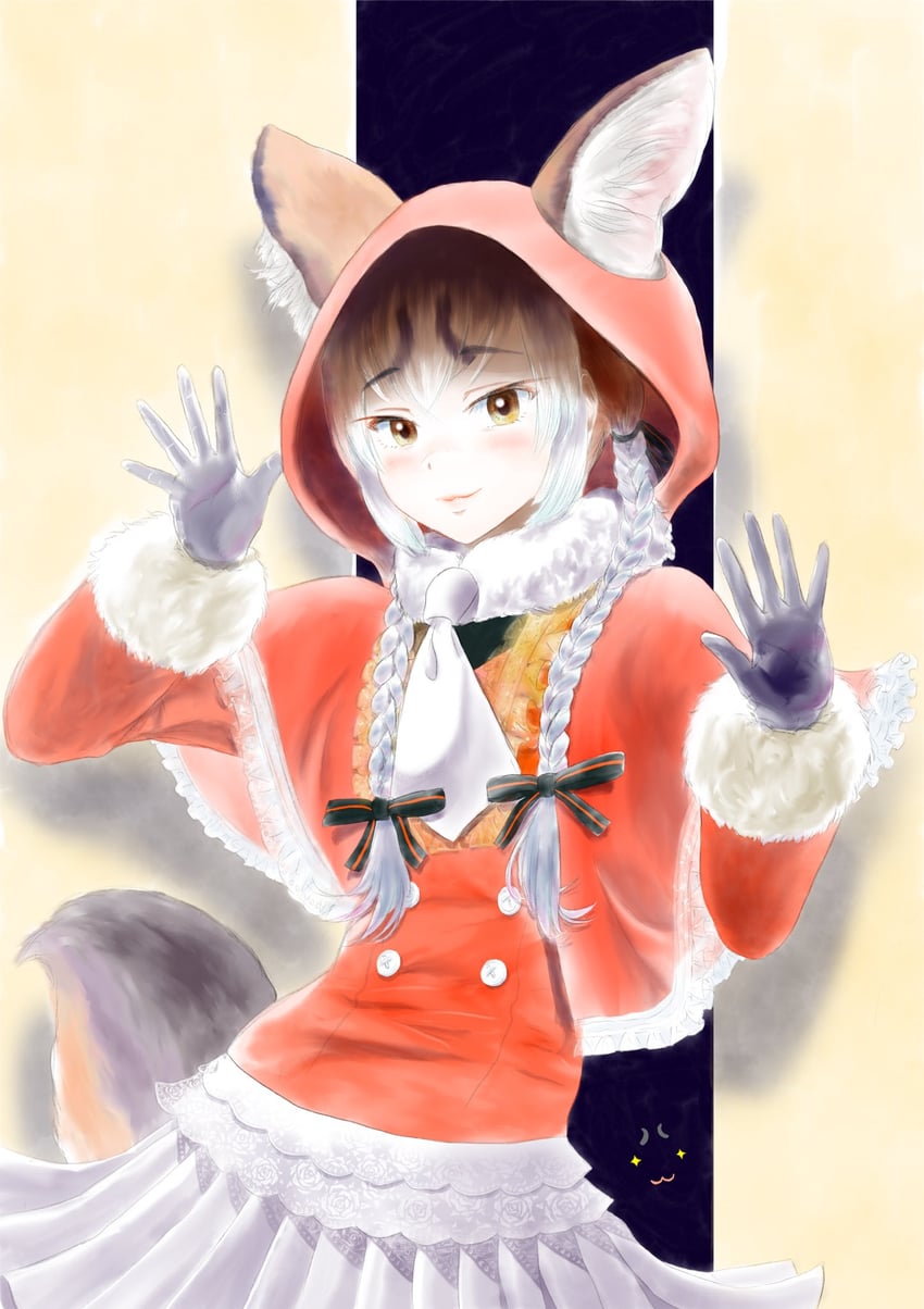island fox and shimahairobo (kemono friends and 1 more) drawn by aburaeoyaji