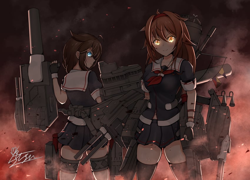 shigure, shigure kai ni, shiratsuyu, and shiratsuyu kai ni (kantai collection) drawn by matsu_(matsubozu867)