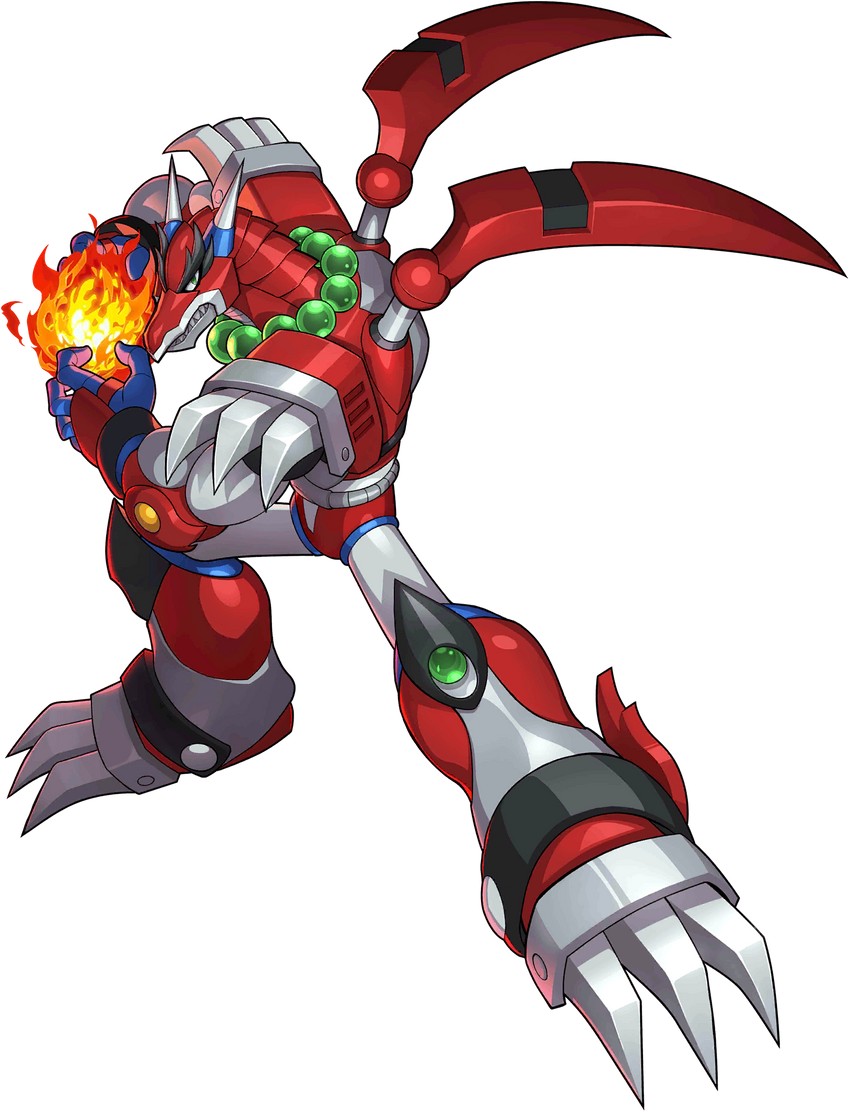 magma dragoon (mega man and 3 more) drawn by mizuno_keisuke
