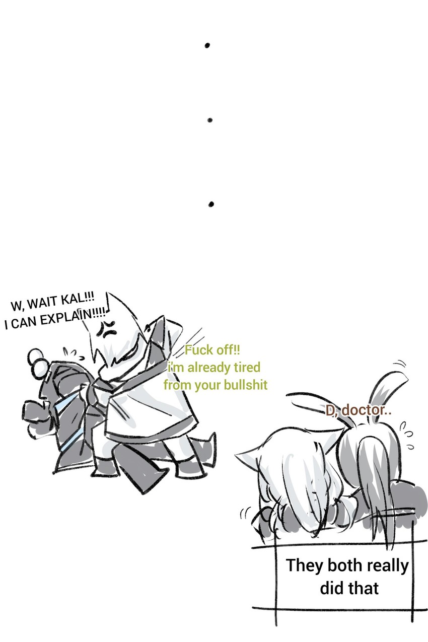 doctor, amiya, kal'tsit, and rosmontis (arknights) drawn by pokarii_zuu