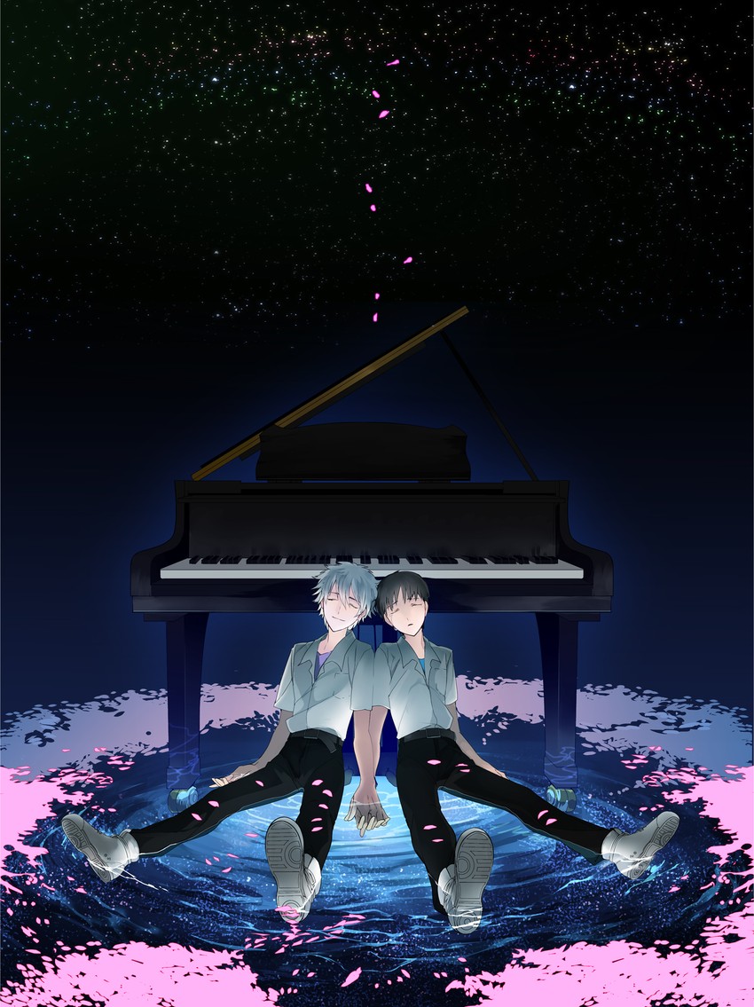 ikari shinji and nagisa kaworu (neon genesis evangelion and 2 more) drawn by saifu_(sisutakh)