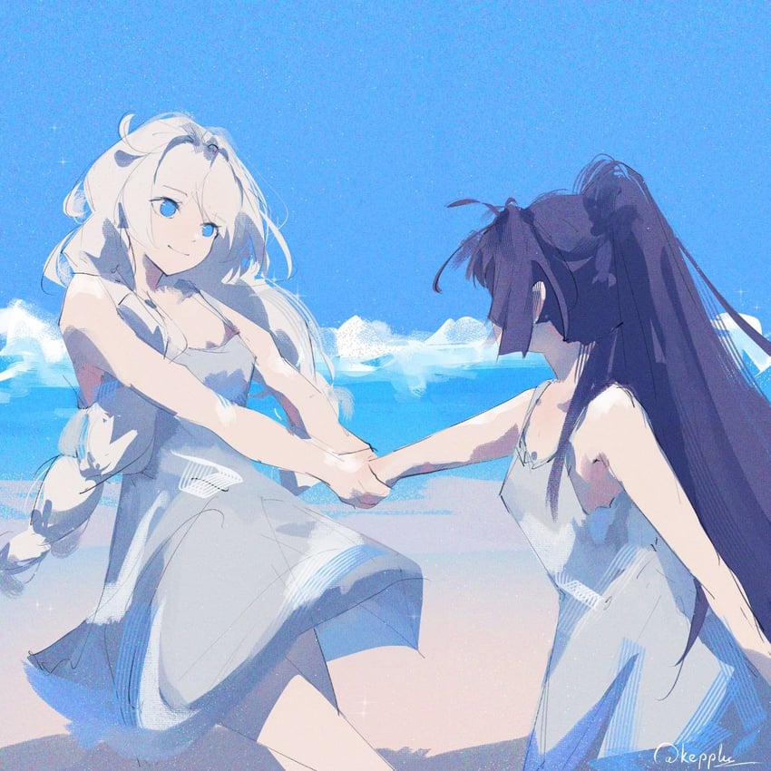 kiana kaslana and raiden mei (honkai and 1 more) drawn by kepplu