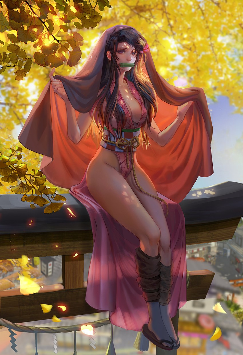kamado nezuko (kimetsu no yaiba) drawn by fan_yang_(jiuge)