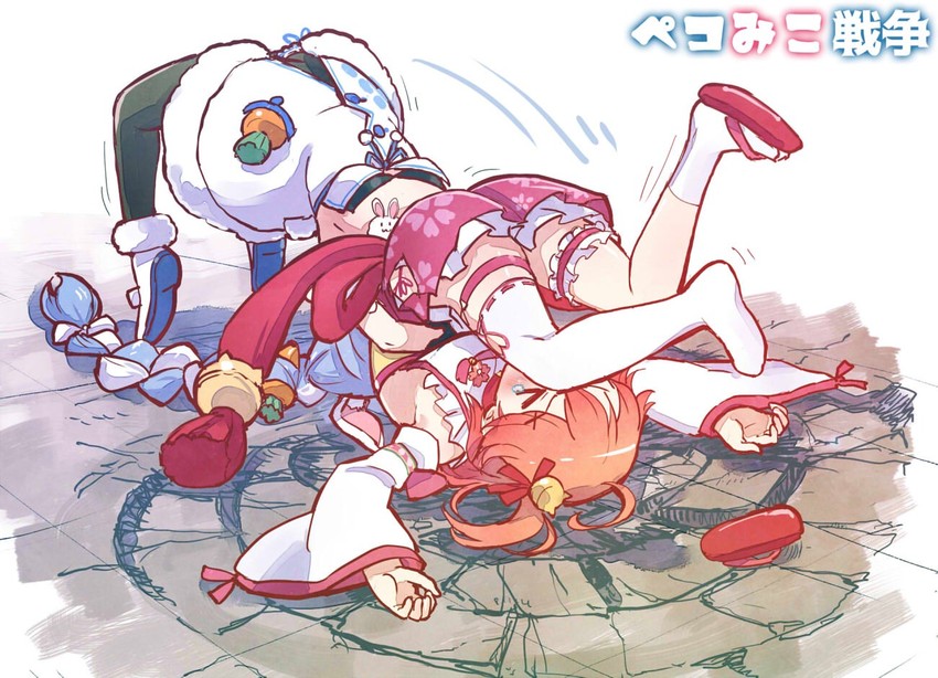 usada pekora, sakura miko, and don-chan (hololive) drawn by sakino_shingetsu