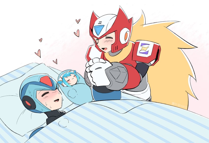 zero, x, and rico (mega man and 2 more) drawn by buzzsaw_(6631455)
