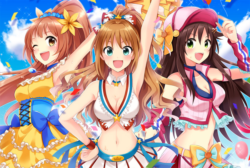 hino akane, himekawa yuki, and wakabayashi tomoka (idolmaster and 1 more) drawn by pu_uq