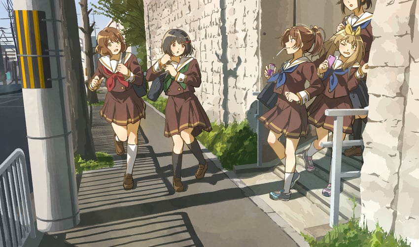oumae kumiko, kasaki nozomi, nakagawa natsuki, yoshikawa yuuko, and hisaishi kanade (hibike! euphonium) drawn by fuyuhino