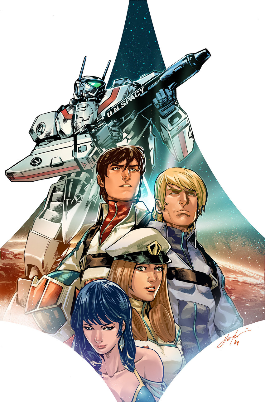 vf-1, lynn minmay, ichijou hikaru, hayase misa, vf-1j, and 1 more (macross and 2 more) drawn by bryanvalenza and hendry_prasetya