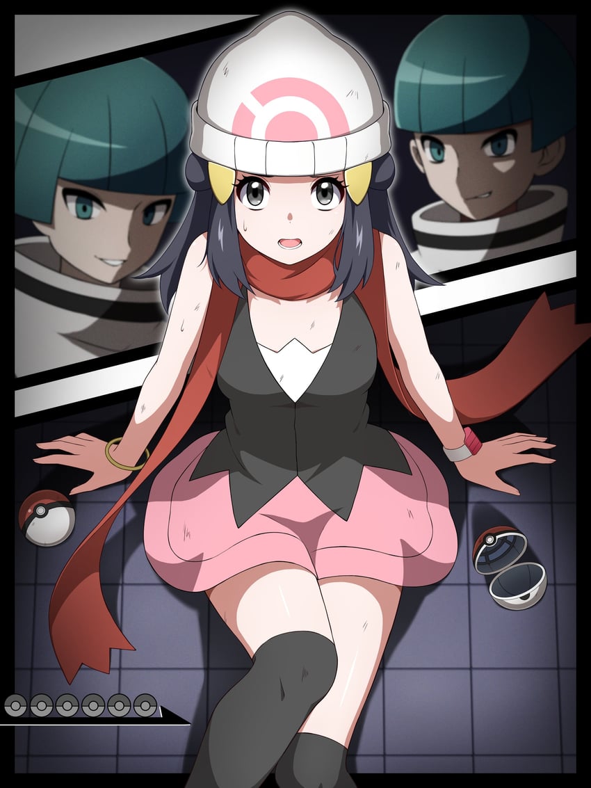 dawn and team galactic grunt (pokemon and 1 more) drawn by shabana_may