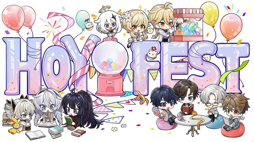 lumine, aether, paimon, kiana kaslana, raiden mei, and 8 more (genshin impact and 4 more)