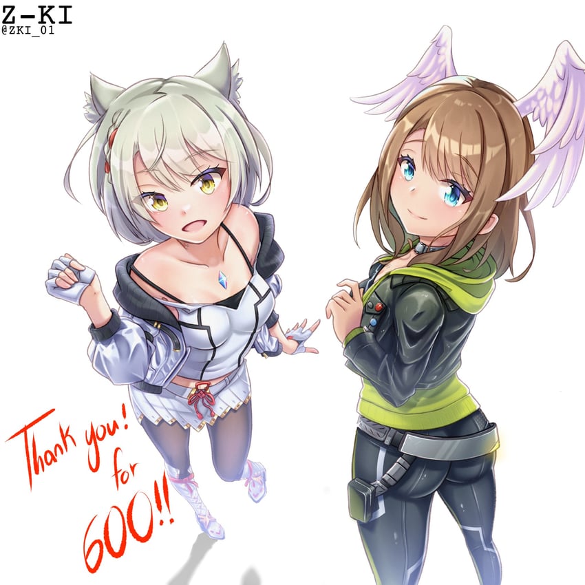 mio and eunie (xenoblade chronicles and 1 more) drawn by z-ki