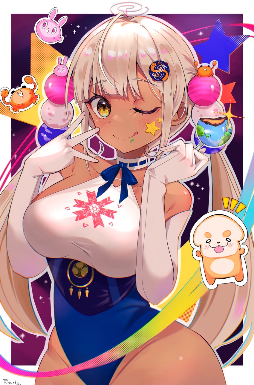 tsukumo sana, yatagarasu, kaniko, usaslug, and sanallite (hololive and 1 more) drawn by punapple