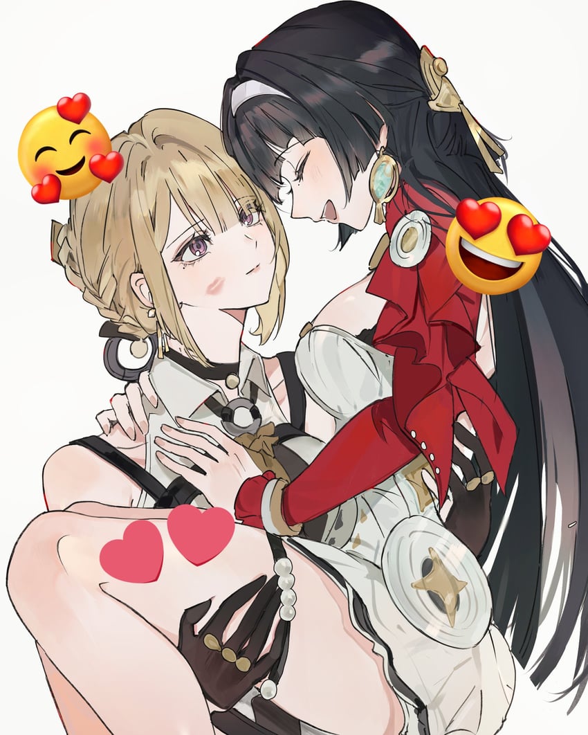 evelyn chevalier and astra yao (zenless zone zero) drawn by chibiya1010