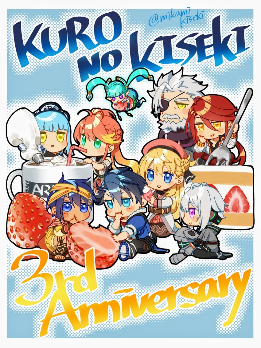 agnes claudel, van arkride, aaron wei, judith lanster, risette twinings, and 4 more (eiyuu densetsu and 2 more) drawn by mikamikiseki