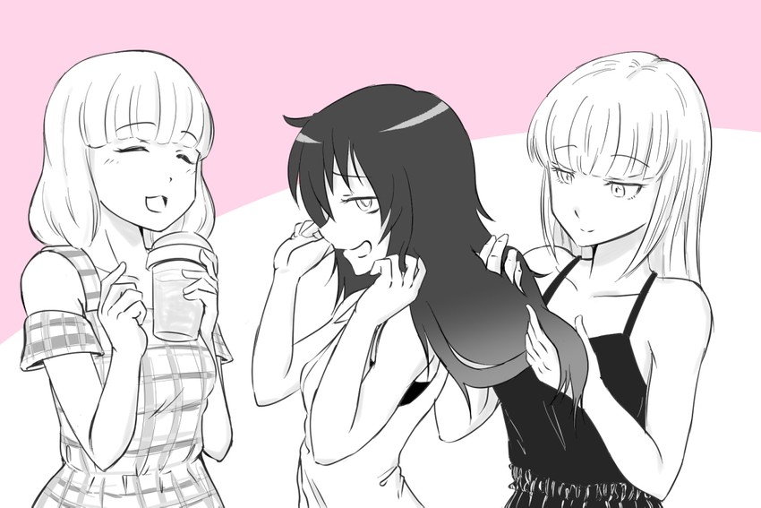 kuroki tomoko, katou asuka, and naruse yuu (watashi ga motenai no wa dou kangaetemo omaera ga warui!) drawn by rundoll2