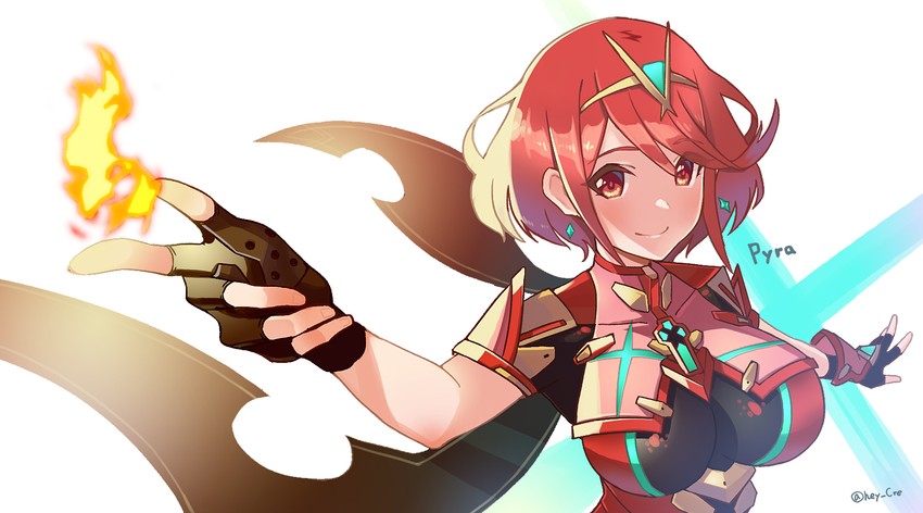 pyra (xenoblade chronicles and 1 more) drawn by hey_cre