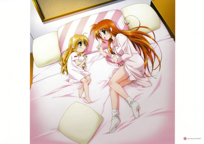 takamachi nanoha and vivio (lyrical nanoha and 1 more) drawn by okuda_yasuhiro