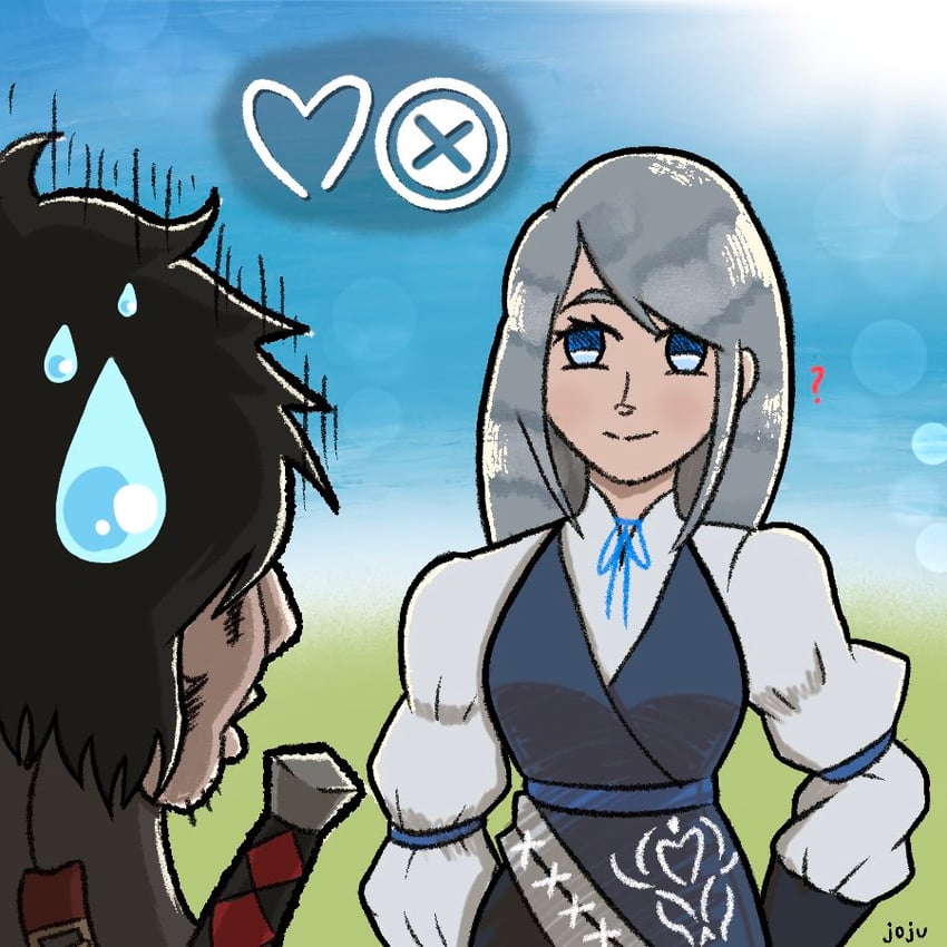 clive rosfield and jill warrick (final fantasy and 1 more) drawn by jovialjukebox