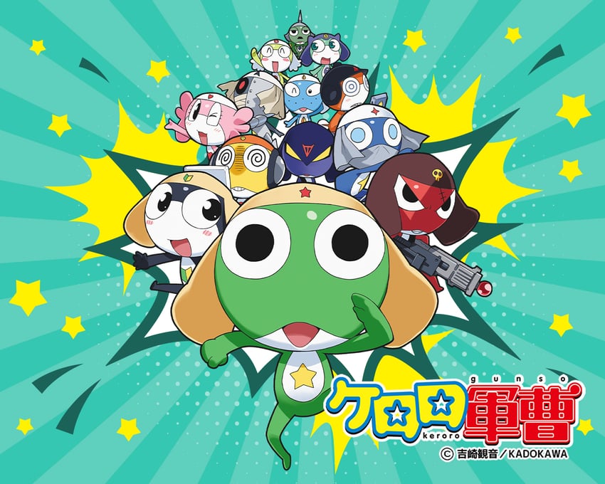 keroro, giroro, tamama, kururu, dororo, and 7 more (keroro gunsou) drawn by yoshizaki_mine