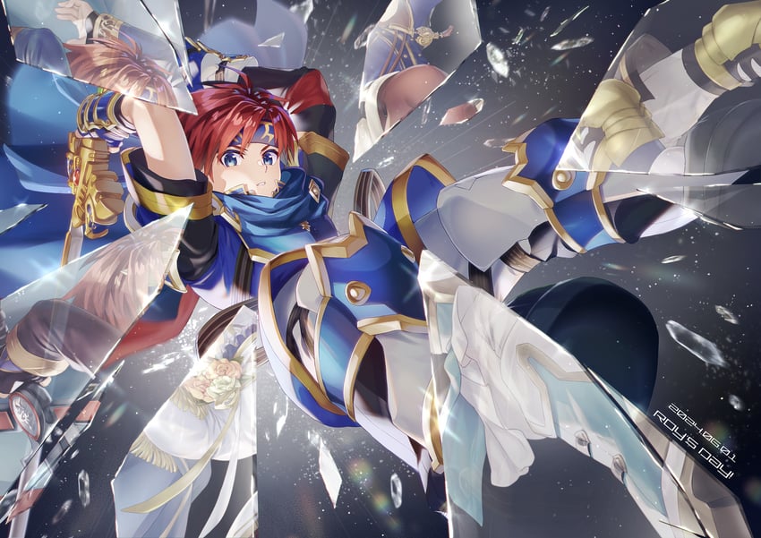 roy (fire emblem and 2 more) drawn by yuki_(sumaburalove)