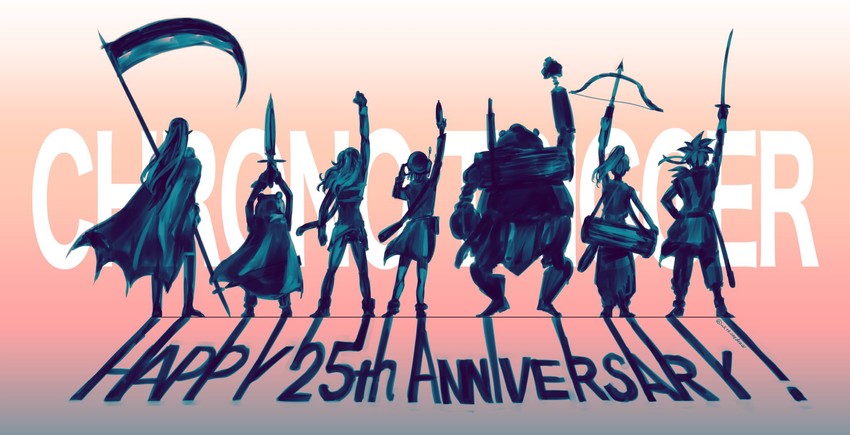 lucca ashtear, crono, marle, ayla, robo, and 2 more (chrono trigger) drawn by akitaka_(s_asai)