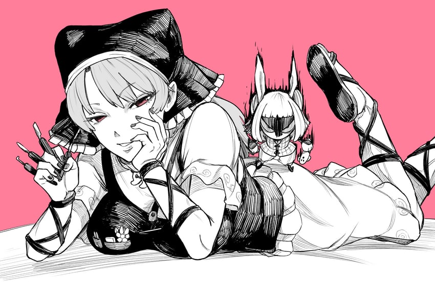 haniyasushin keiki and joutouguu mayumi (touhou) drawn by axel_hi