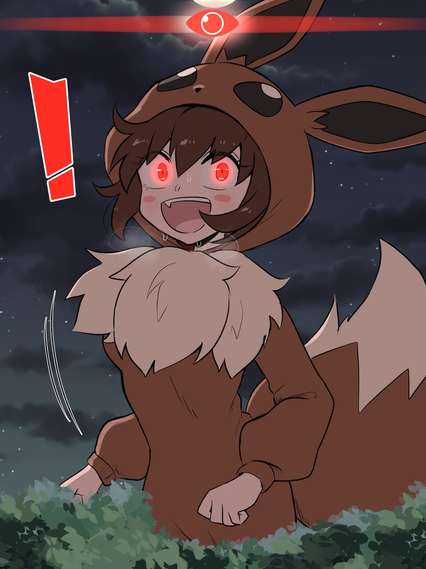 eevee and poke kid (pokemon and 1 more) drawn by kurachi_mizuki