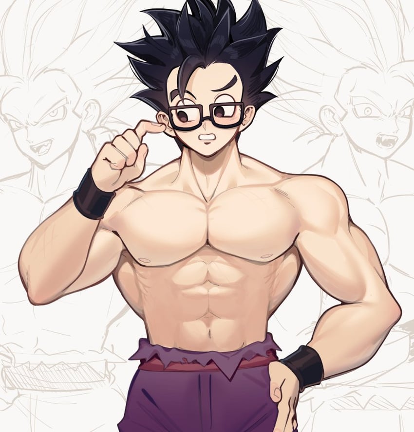 son gohan and gohan beast (dragon ball and 1 more) drawn by erinartista