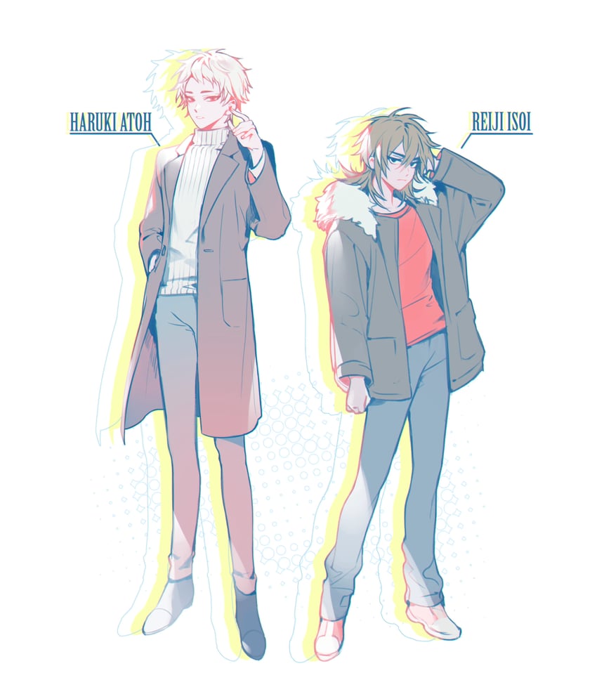 atou haruki and isoi reiji (saibou shinkyoku) drawn by hajun_(hey_sangha)
