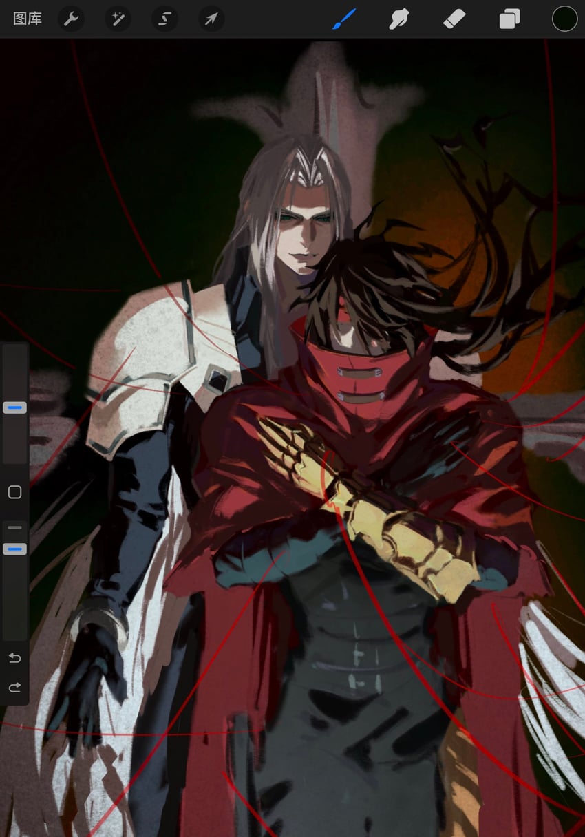 sephiroth and vincent valentine (final fantasy and 3 more) drawn by chuisd191414
