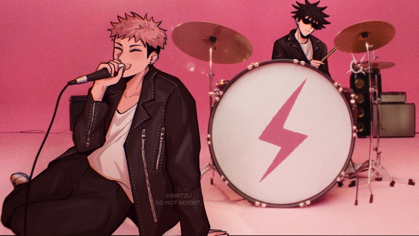 itadori yuuji and fushiguro megumi (jujutsu kaisen and 1 more) drawn by ri_(riritzu)