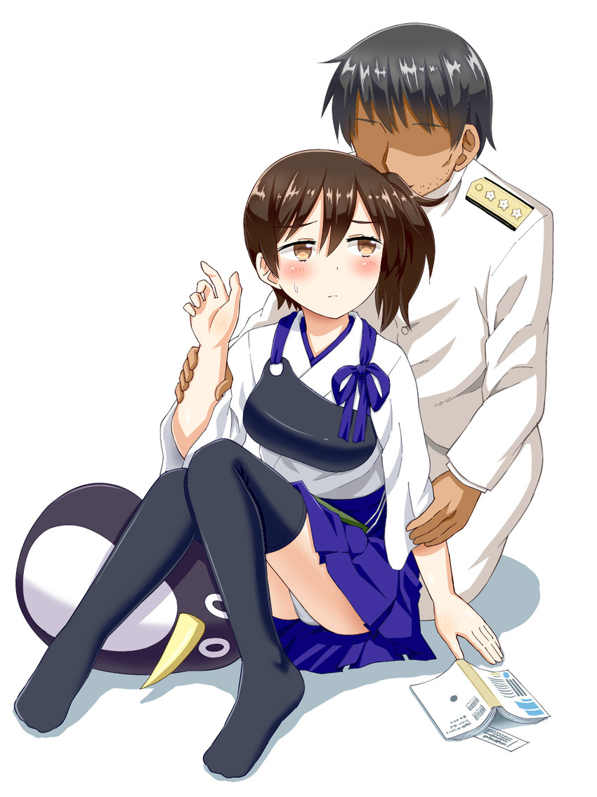 admiral, kaga, and failure penguin (kantai collection) drawn by uratsu_yuuji