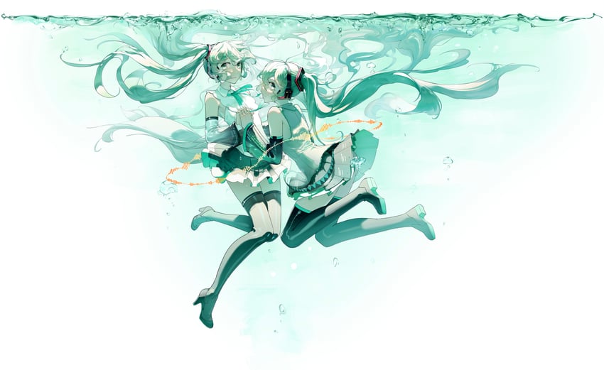 hatsune miku (vocaloid and 1 more) drawn by ly.t