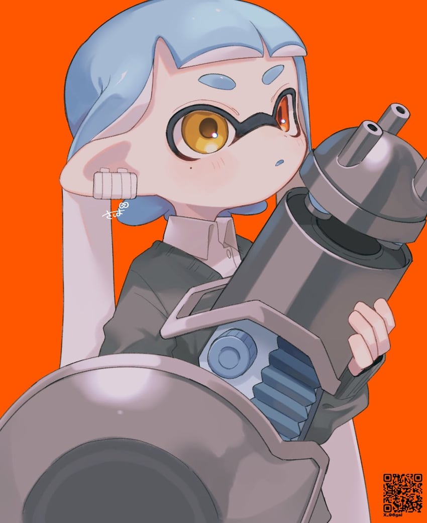inkling player character and inkling girl (splatoon) drawn by sabata_saba