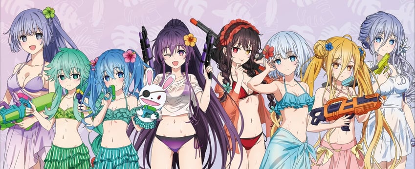tokisaki kurumi, yatogami tohka, tobiichi origami, himekawa yoshino, yoshinon, and 4 more (date a live)