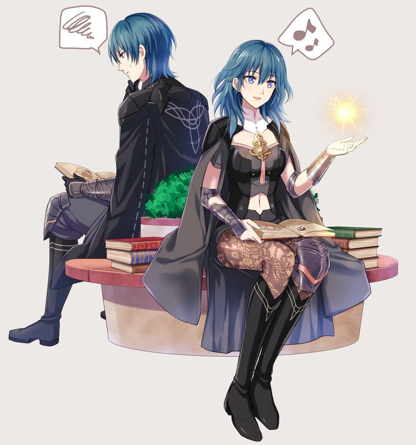 female byleth and male byleth (fire emblem and 1 more) drawn by shinkanoshin
