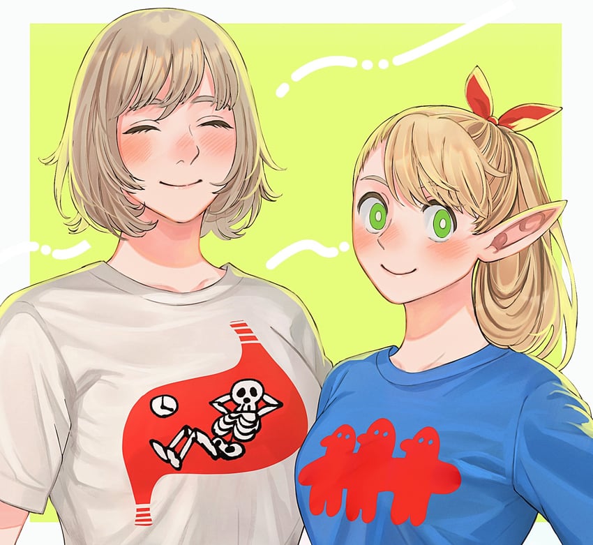 marcille donato and falin touden (dungeon meshi) drawn by sasakura34