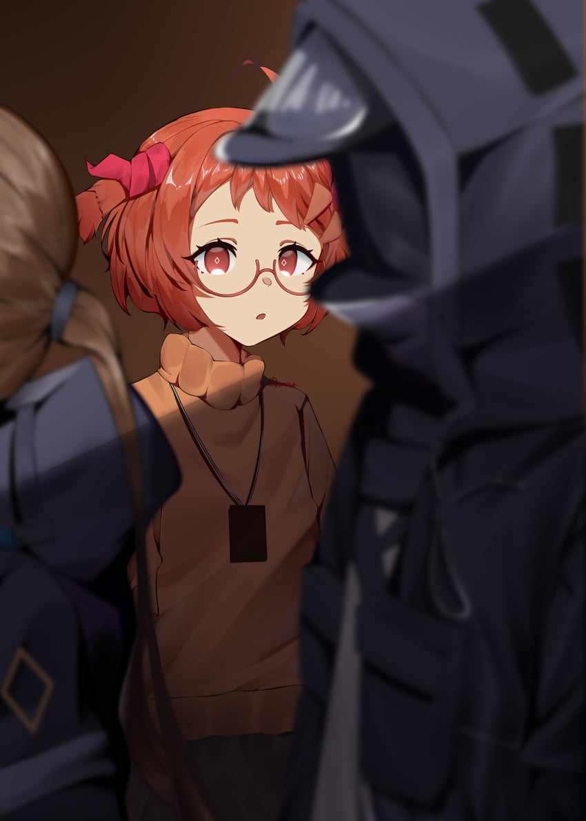 doctor, amiya, and beagle (arknights) drawn by kisaragi_pepper