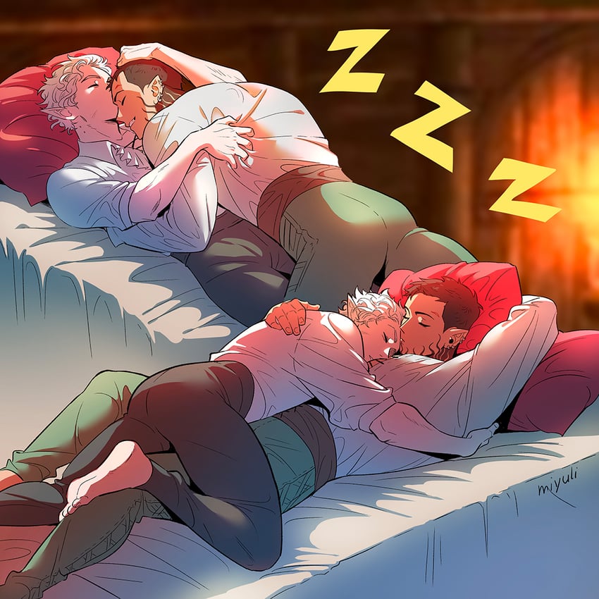 astarion and tav (dungeons & dragons and 2 more) drawn by miyuli