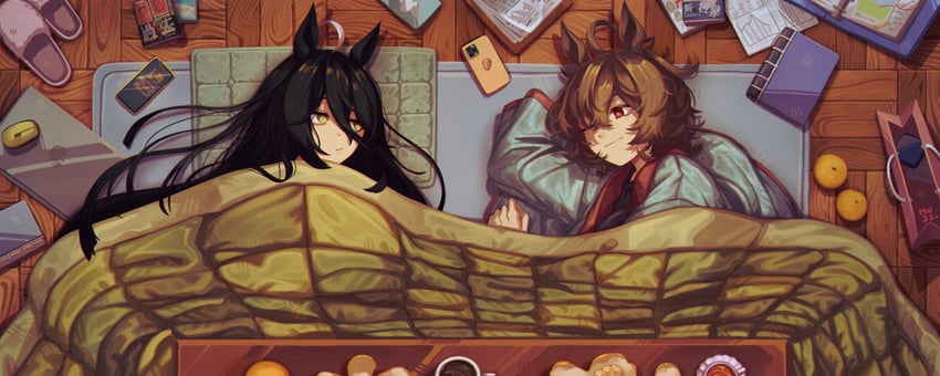 agnes tachyon and manhattan cafe (umamusume) drawn by mujintou_png