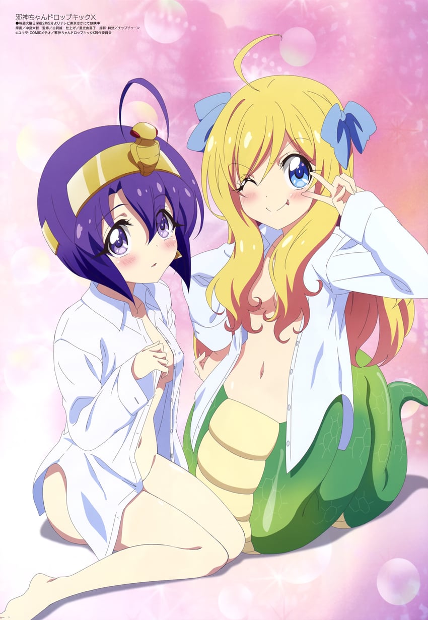 jashin-chan and medusa (megami magazine and 1 more) drawn by jin_x103