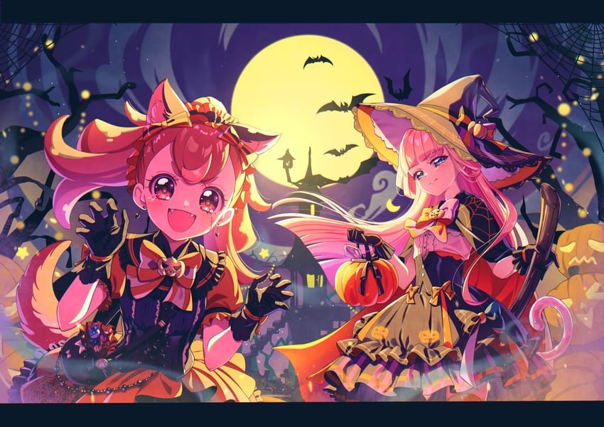 nekoyashiki yuki and inukai komugi (precure and 1 more) drawn by rice_rabbit22