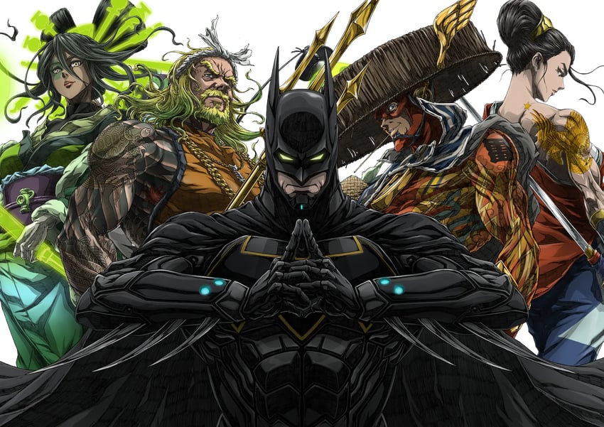 batman, wonder woman, green lantern, the flash, aquaman, and 1 more (dc comics and 3 more)