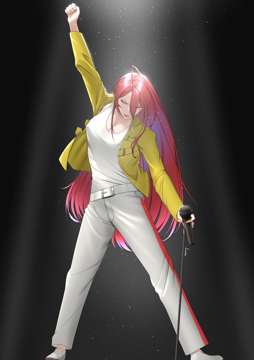 elizabeth rose bloodflame and freddie mercury (hololive and 1 more) drawn by kusanagi_id