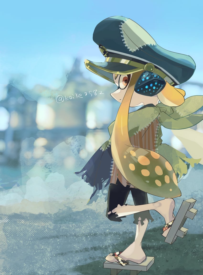 inkling player character, inkling girl, agent 3, and captain 3 (splatoon and 1 more) drawn by koike3582