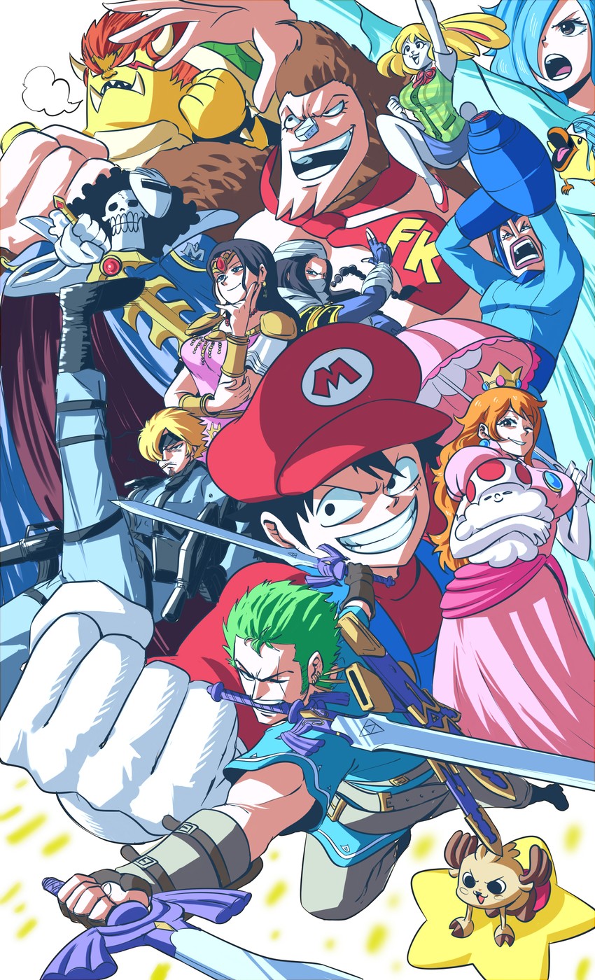 link, princess zelda, kirby, nami, princess peach, and 24 more (one piece and 10 more) drawn by tina_fate