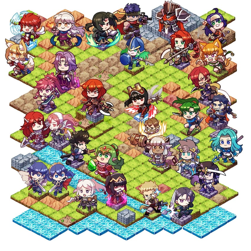 lucina, lyn, female robin, ike, tharja, and 26 more (fire emblem and 9 more) drawn by hakuramen