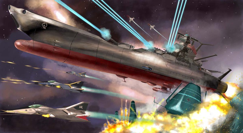 cosmo zero and cosmo falcon (uchuu senkan yamato and 1 more) drawn by i.t.o_daynamics