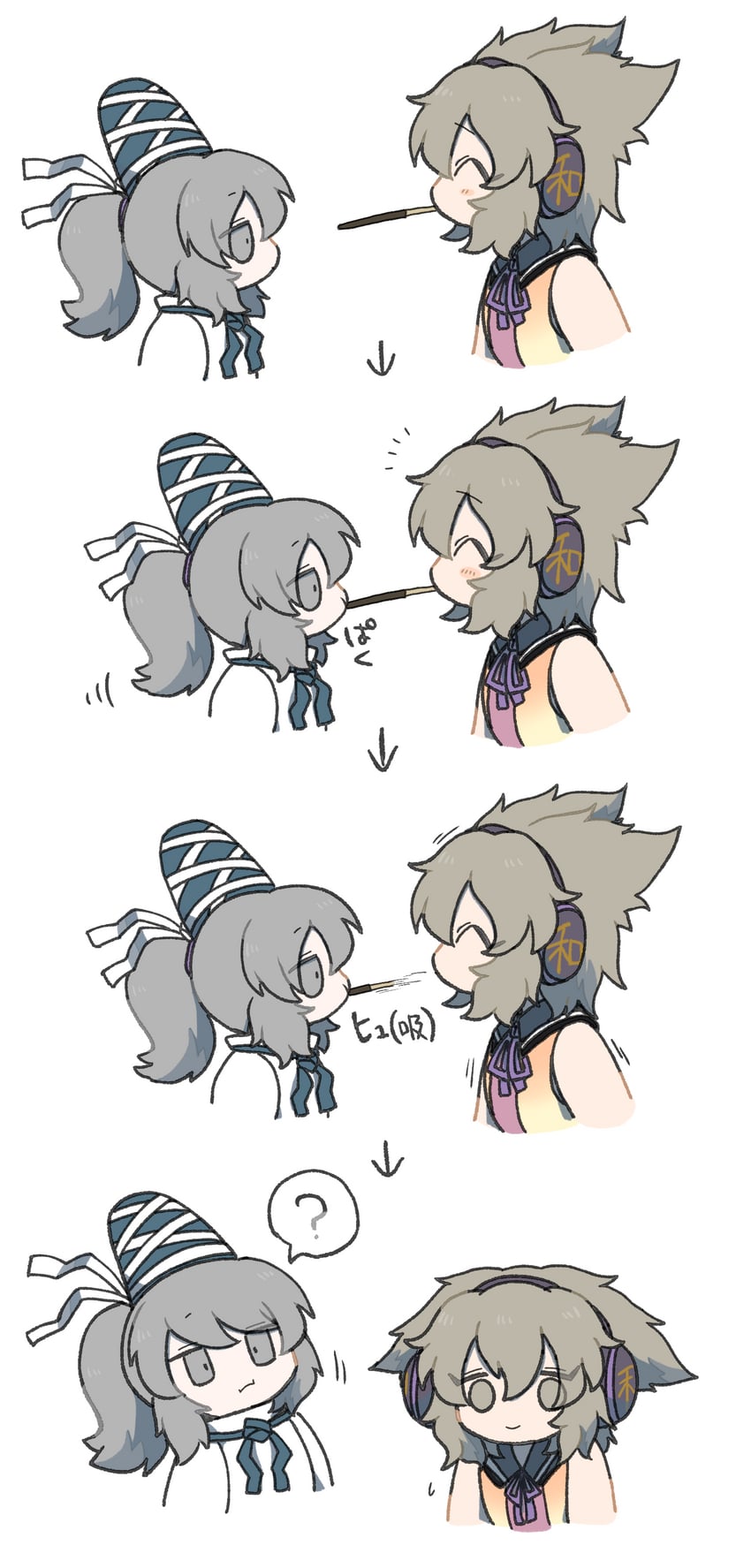 toyosatomimi no miko and mononobe no futo (touhou) drawn by akikaze_cp
