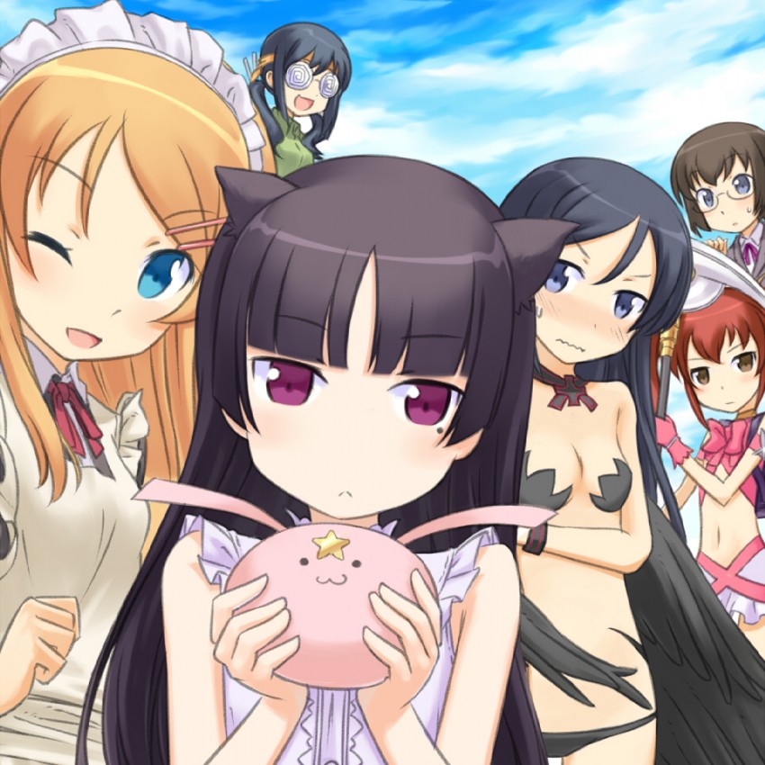 gokou ruri, kousaka kirino, aragaki ayase, tamura manami, makishima saori, and 4 more (ore no imouto ga konna ni kawaii wake ga nai and 1 more) drawn by buntan